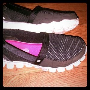 Little girl slip on sketchers memory foam